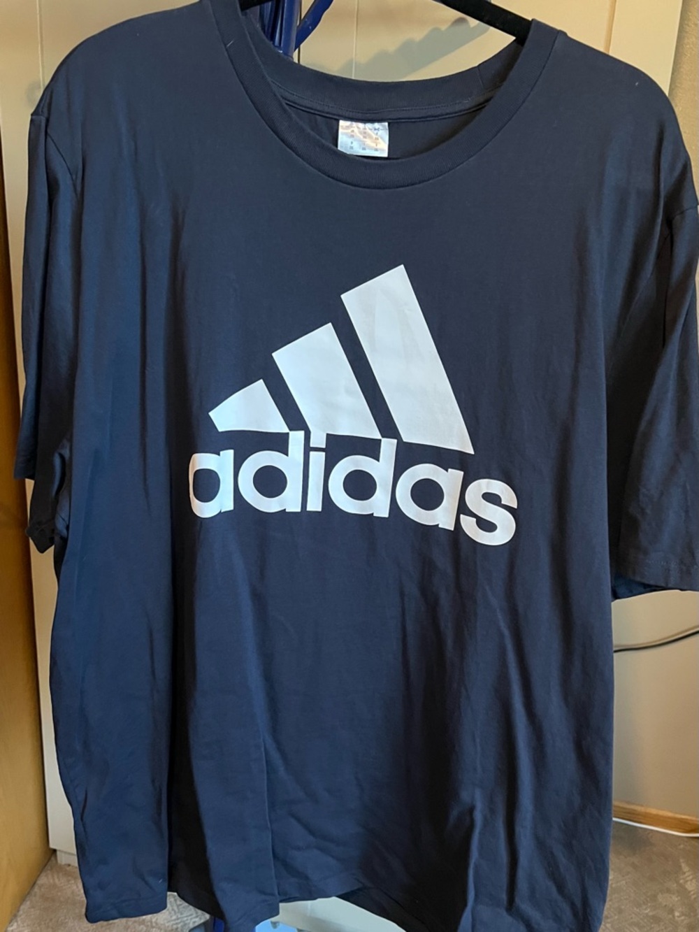 Adidas Blue Tee with White Tag Logo